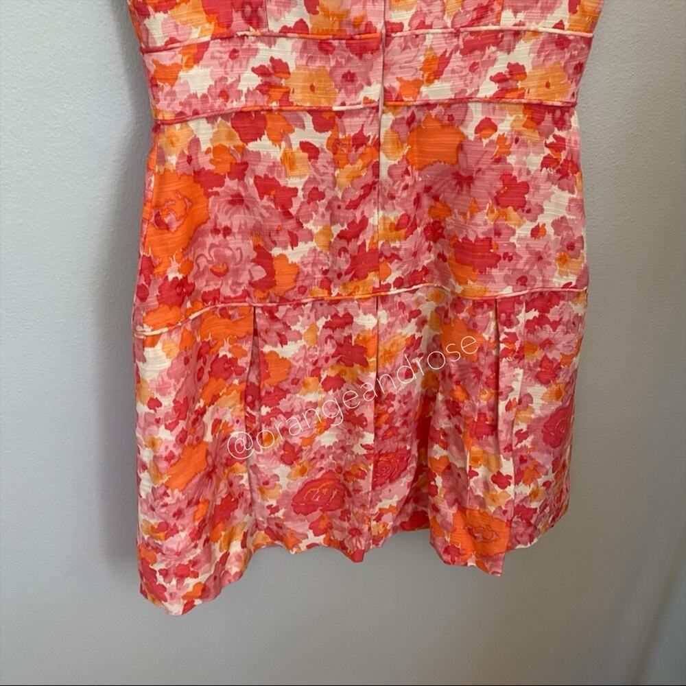 Anthropologie Shoshanna Pink Watercolor Floral Sheath Mini Dress Spring 8 - Picture 7 of 12